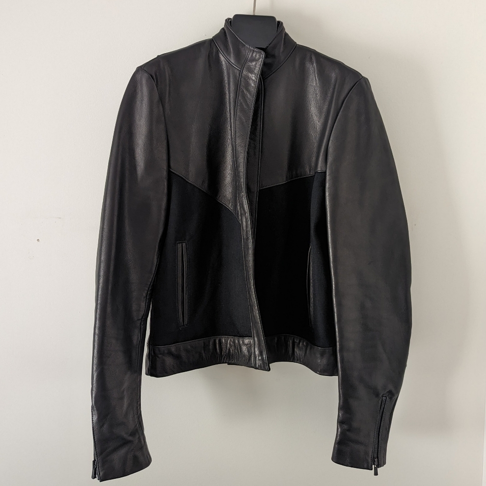 Odyn Vovk Men's Leather Biker Moto Jacket USA M